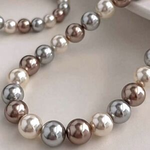 SALE Sterling Silver Stamped Vintage Mixed Pearl Necklace